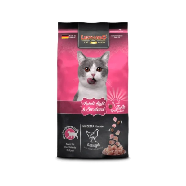 Leonardo Adult Light & Sterilised — Alimento Seco para Gatos Adultos (1,8 kg)